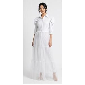 SHEIN  White 3-Piece Tulle Overlay Set Large Polyester Spandex Tulle Avant-Garde